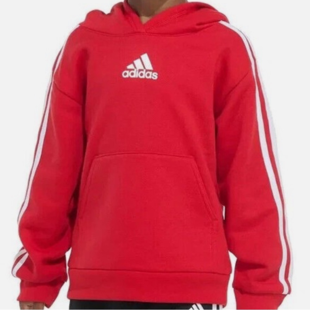 Adidas Kids Bold Red Hoodie size 7 regular fit